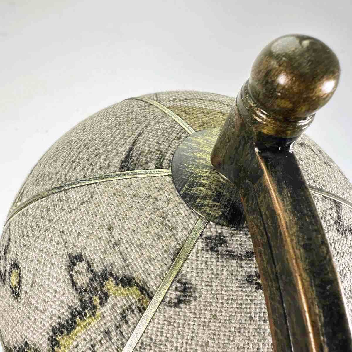 Globe With Fabric Covered Sphere And Metal Base photo vinterior