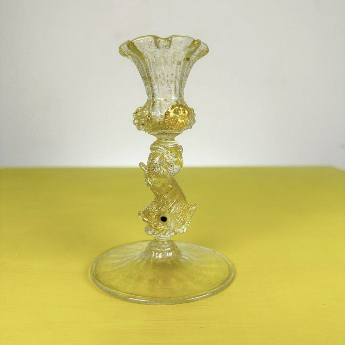 Vintage Murano Glass Candlestick Barovier Toso