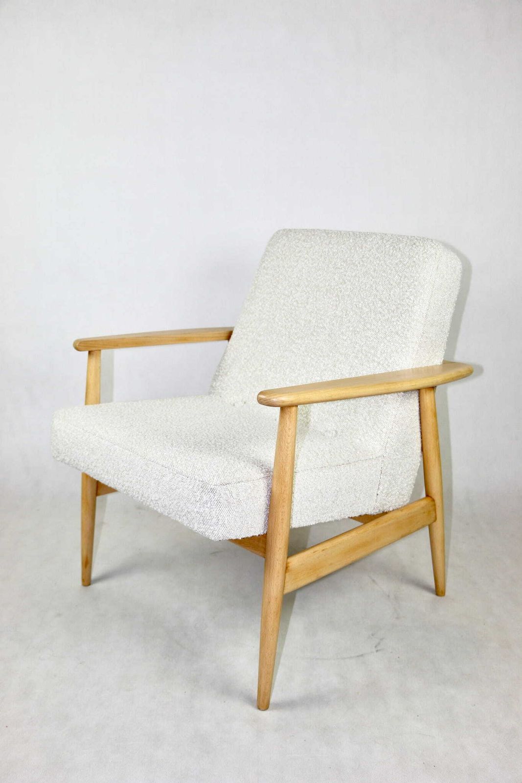 Classic Armchair Gfm63 Designed By Kedziorek Ivory Boucle photo for sale