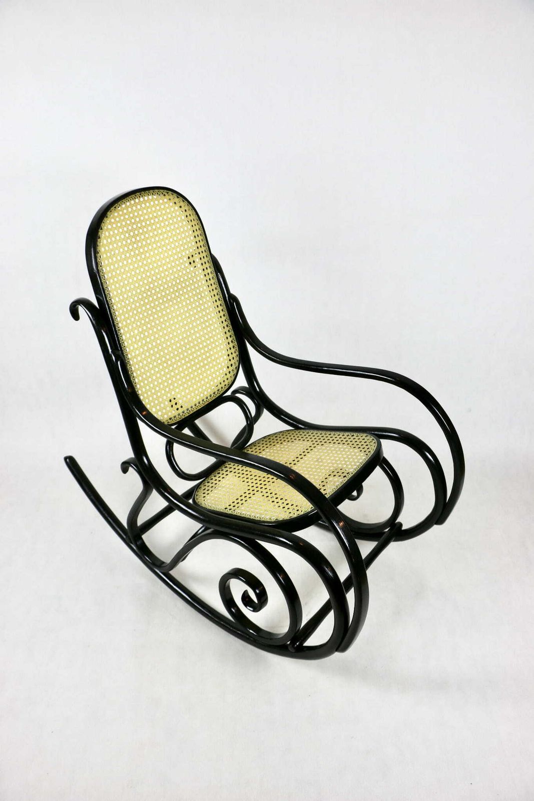 Furniture Thonet Rocking Chair, Original Black 70s   Very Good Condition photo