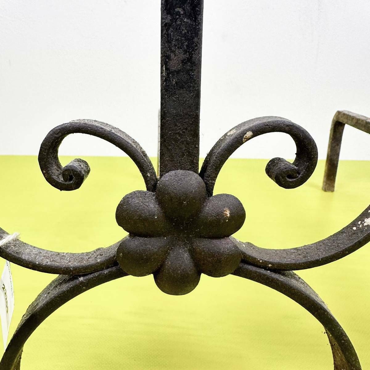 Pair Of Metal Andirons With Brass Knobsa photo furniture