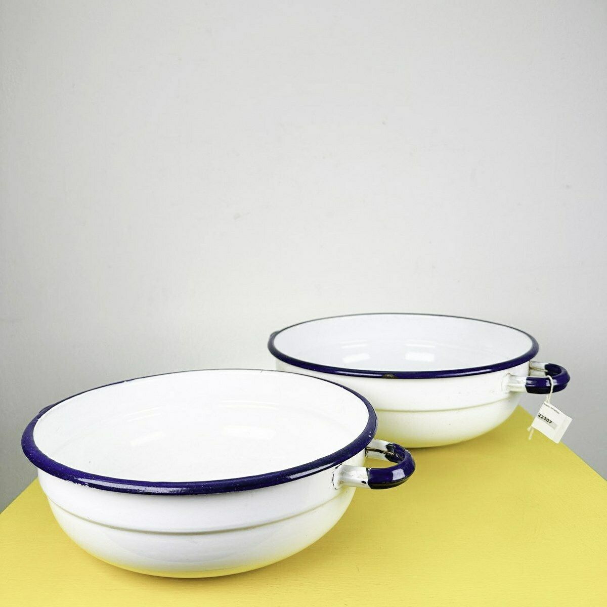 Vintage Enameled Metal Containers Two Lions