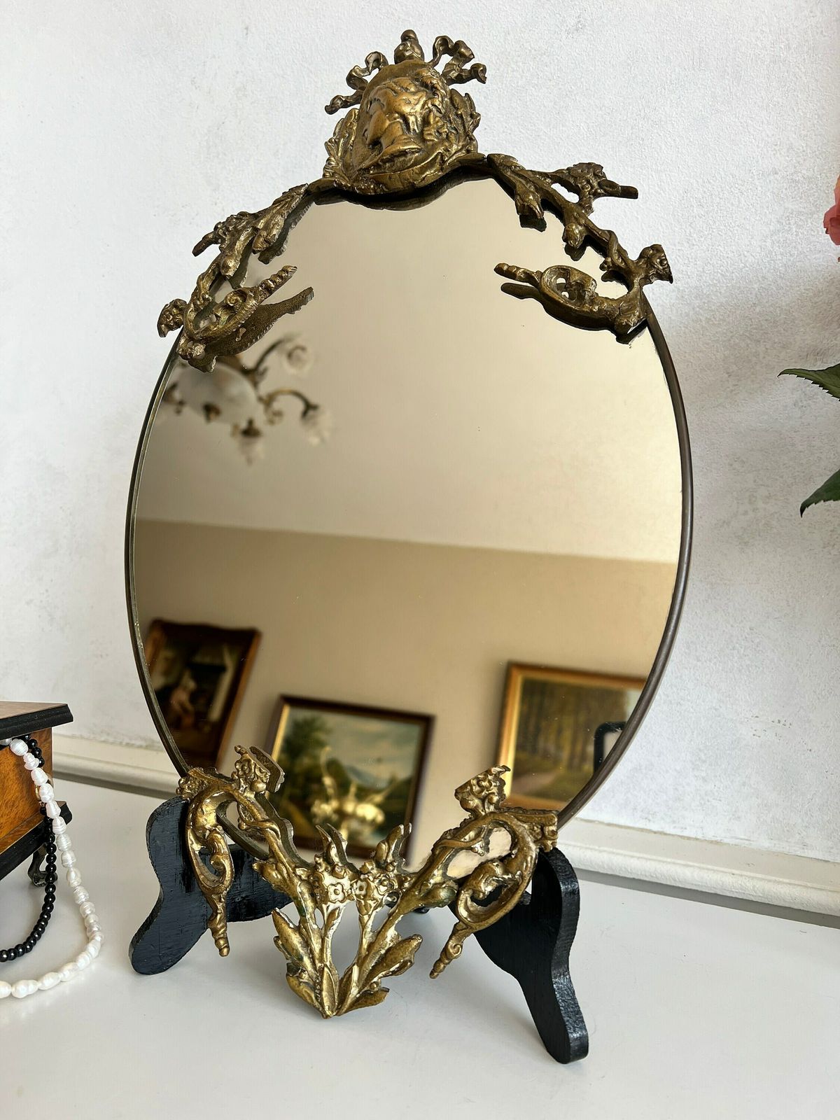Vintage Rococo Messing Wandspiegel   Woondecoratie En Interieurontwerp photo for sale