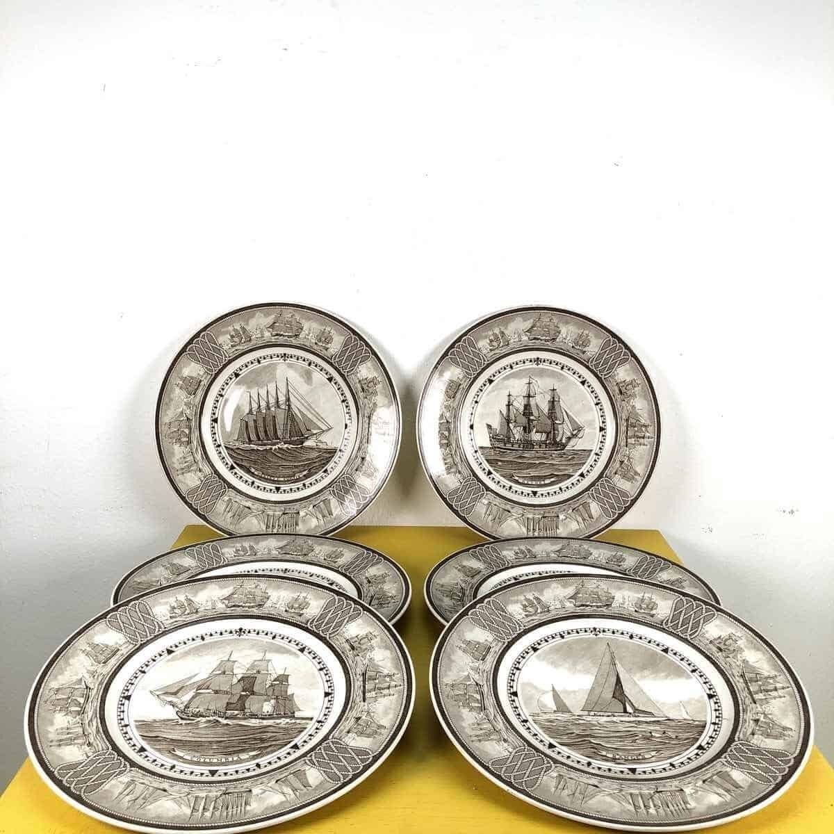 Vintage Collectible Plates Wedgwood Of Etruria And Barlaston, 6 Pieces Ships photo furniture