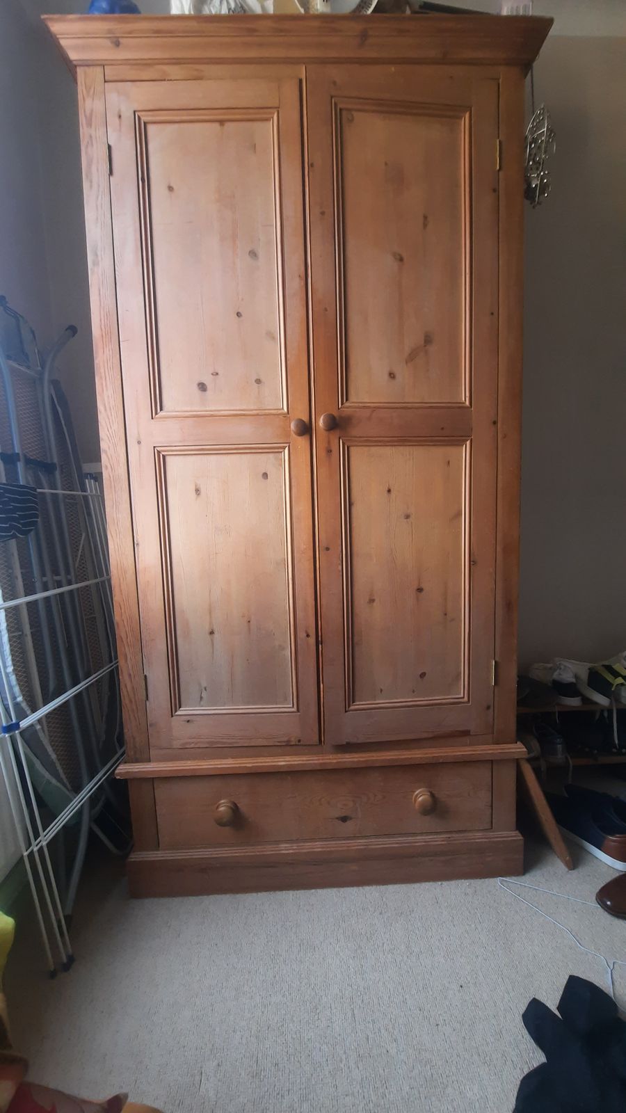 Solid Pine Waxed Wardrobe