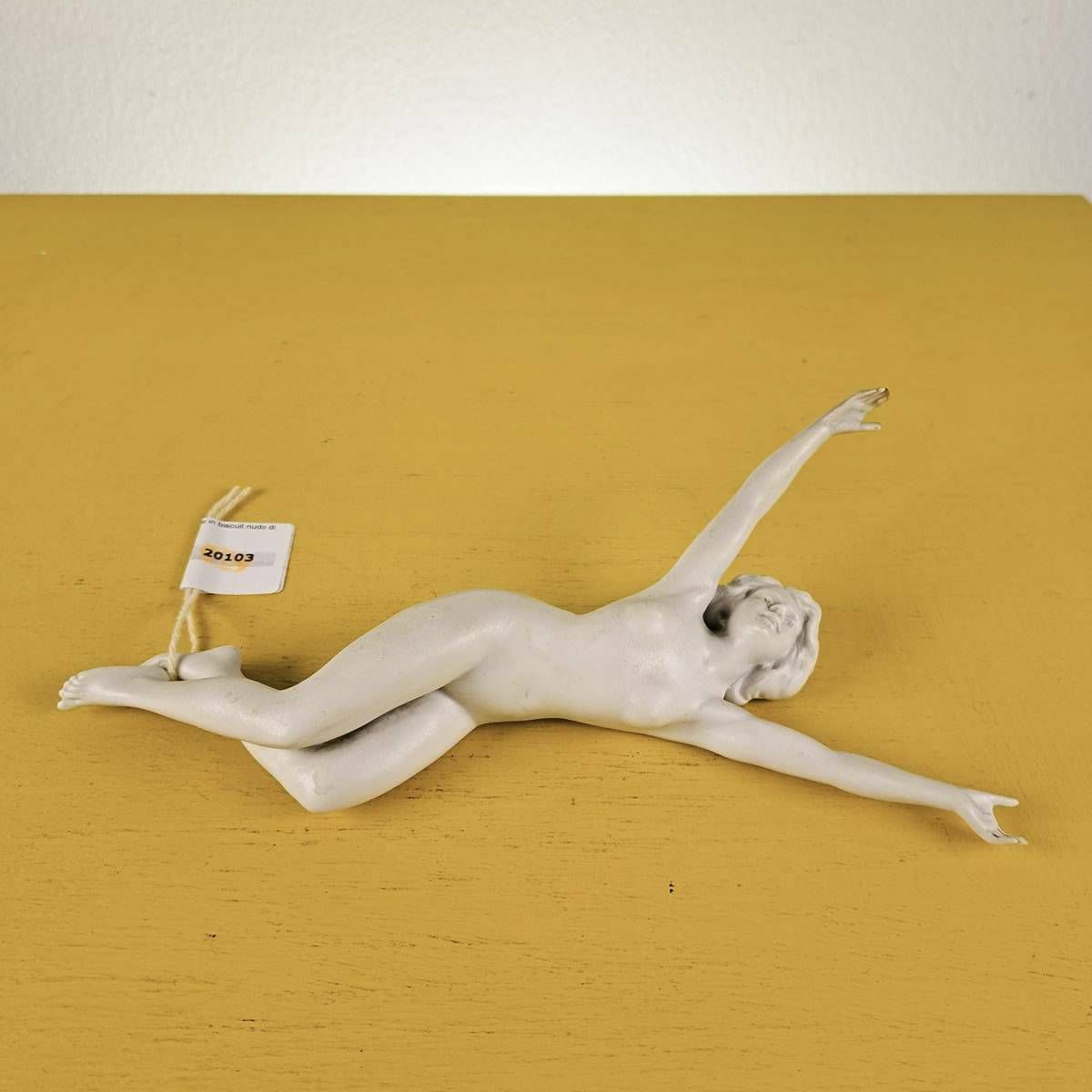 Small Vintage Biscuit Statue Of A Naked Woman