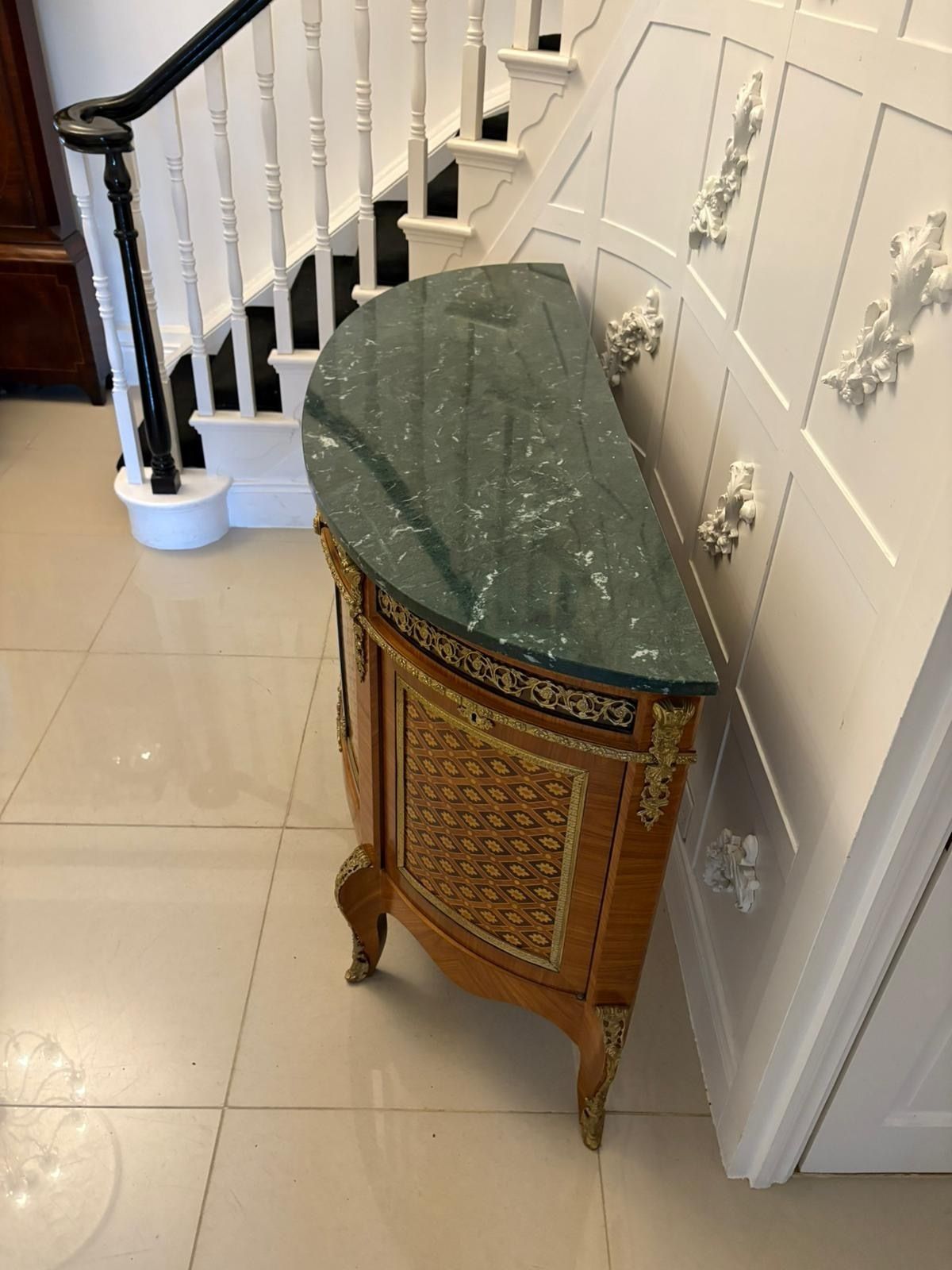 Fine Quality Antique French Kingwood Marquetry And Parquetry Inlaid Marble Top Sideboard photo 15000.0