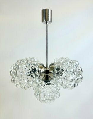 Mid Century 5 Arm Raspberry Chandelier From Kamenický šenov, 1960s photo for sale