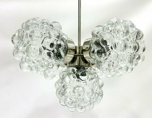 Mid Century 5 Arm Raspberry Chandelier From Kamenický šenov, 1960s photo vinterior