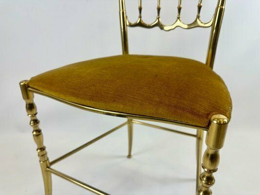 photo for sale Mid Century Brass Chiavarine Chair Attributed To Giuseppe Gaetano Descalzi For Chiavari, 1960s