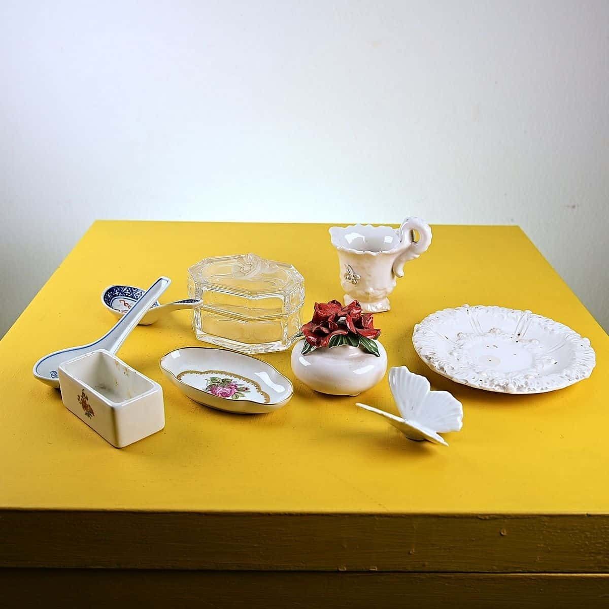 Lot Of Vintage Glass And Ceramic Items, 9 Pieces
