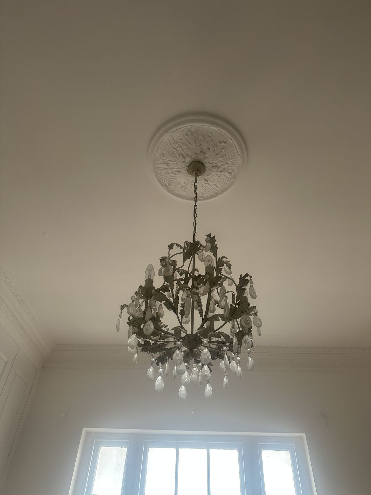 Charming French Floral Crystal Chandelier