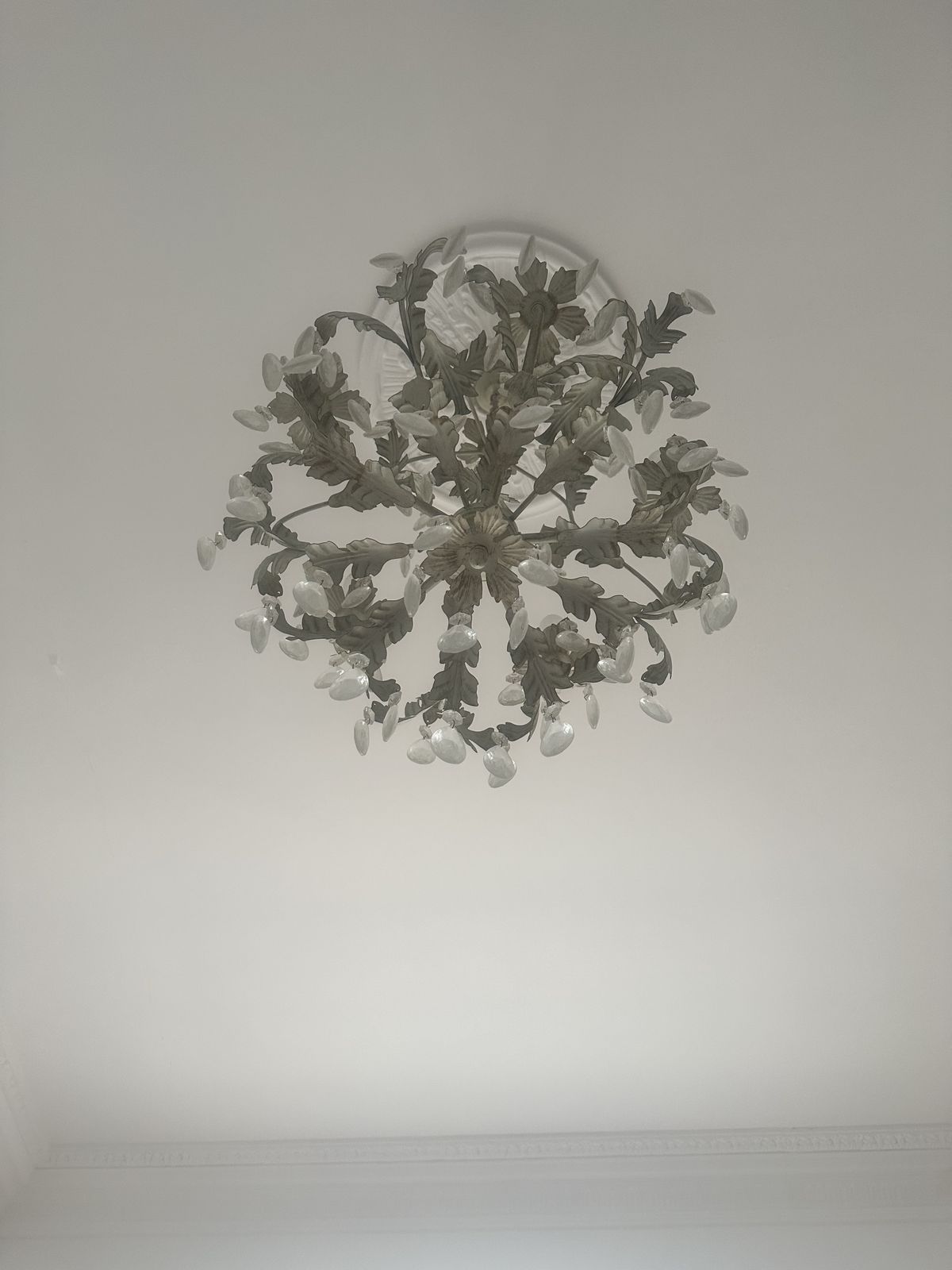 Charming French Floral Crystal Chandelier photo for sale