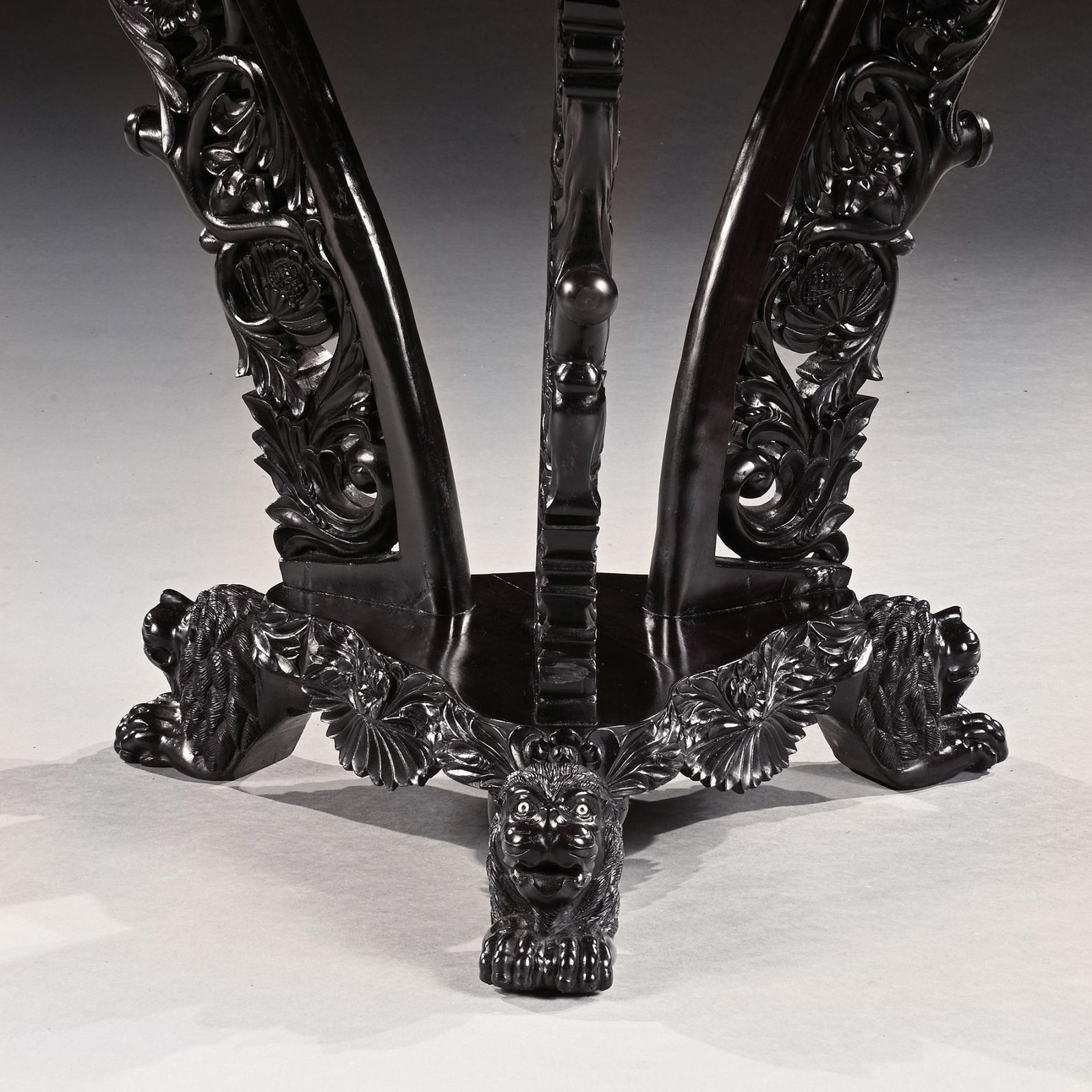 Ceylonese 19th Century Ebony And Specimen Wood Centre Table Galle District photo Furniture