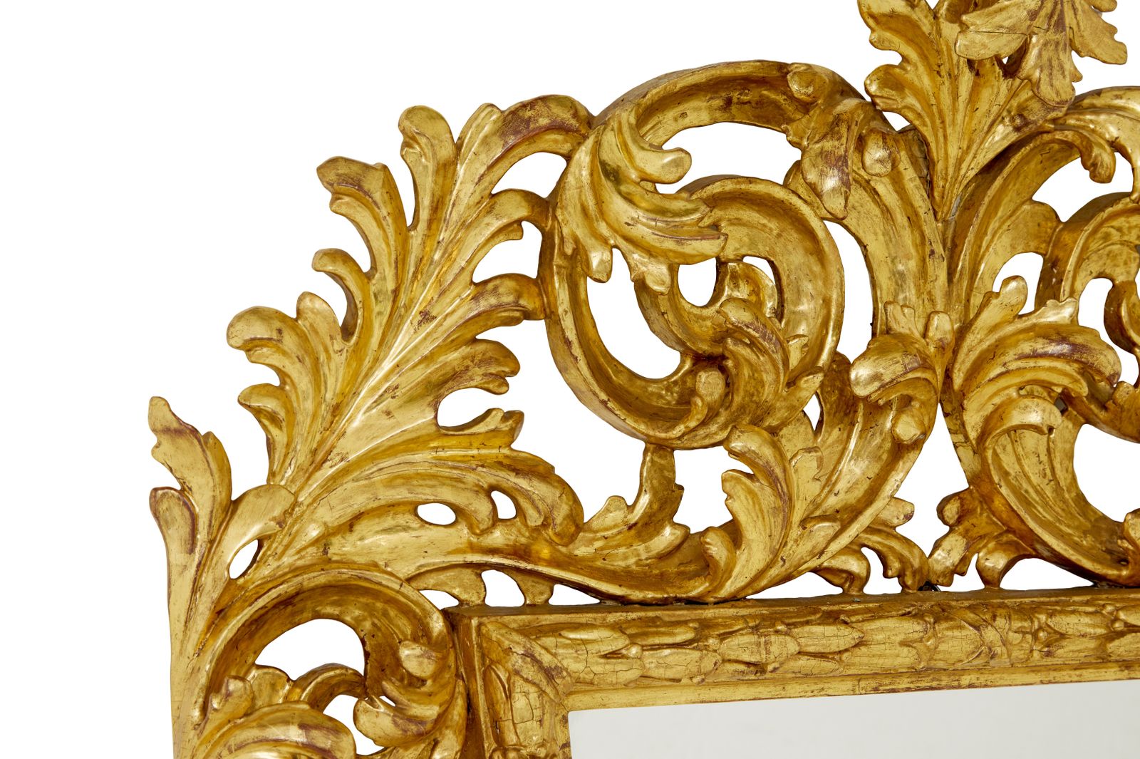 18th Century Carved Italian Rococo Giltwood Mirror photo buy