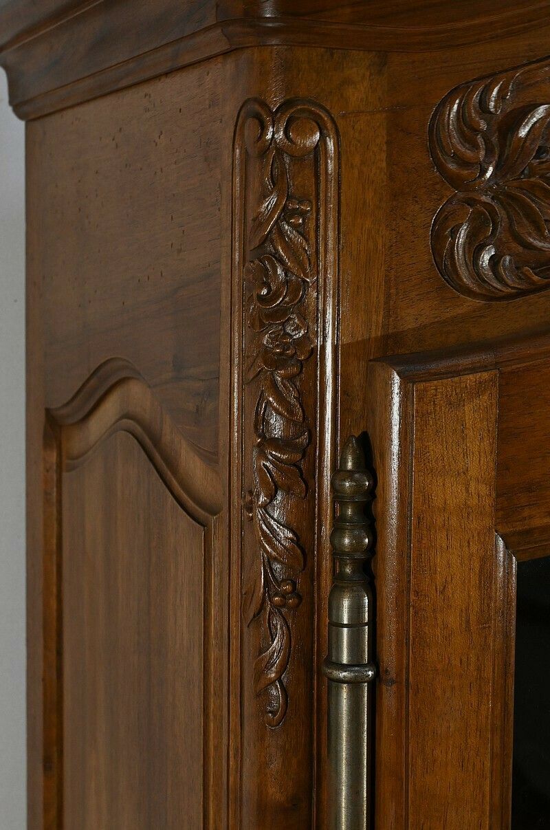 Walnut Display Cabinet, Louis XV Style – Late 19th Century photo vintage
