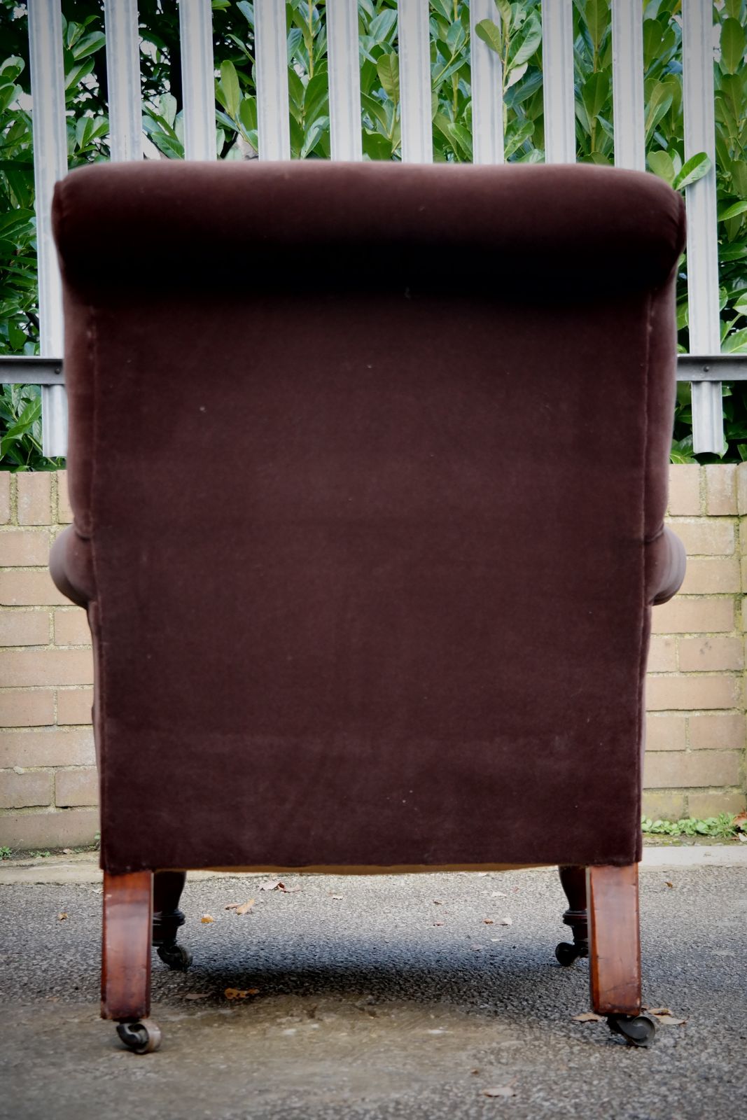 photo furniture A Deep Seated 19th Century Howard Style Club Armchair In Brown Mohair Velvet