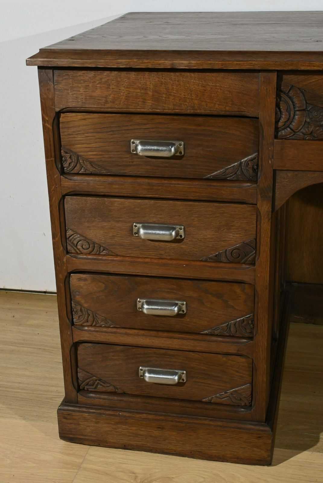 photo for sale Oak Pedestal Desk, Art Deco – 1940