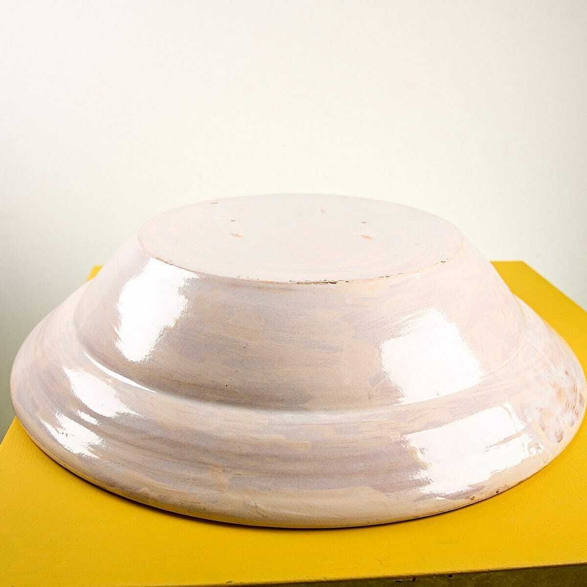 Large Glazed Terracotta Plate, Hand Painted G.Defazio 1990 photo buy
