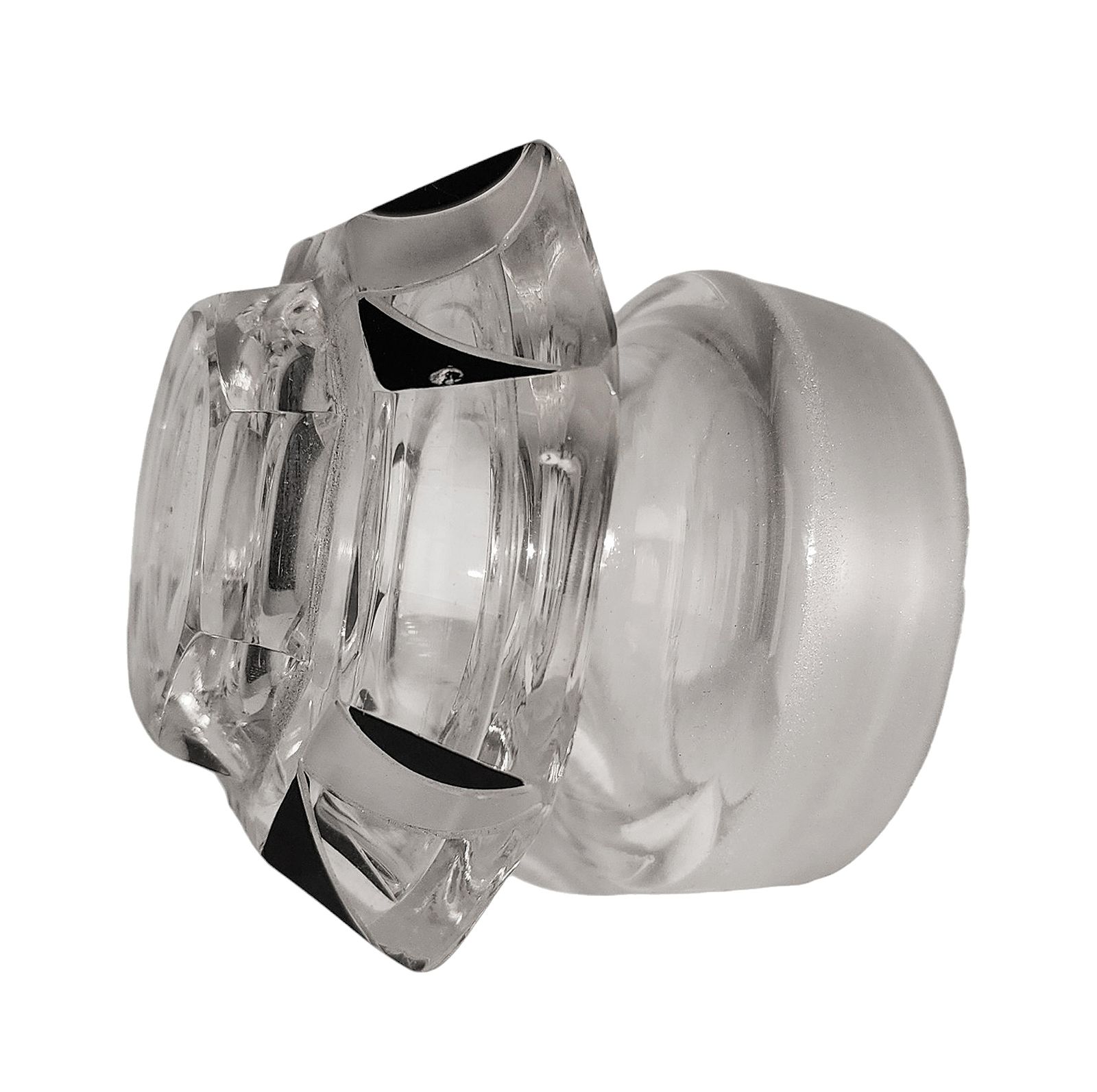 1920s Art Déco French Cylindrical Crystal And Black Enamel Decanter With Stopper photo 1025.0