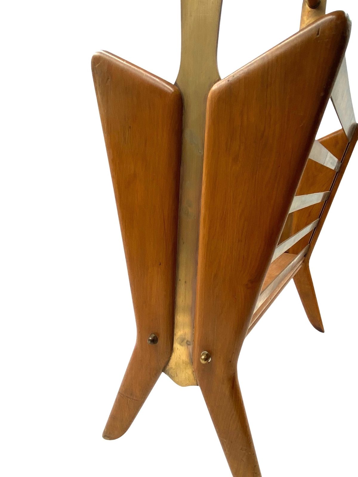photo furniture Mid Century Modern Brass Magazine Rack, Ico E Luisa Parisi  Italy 1950