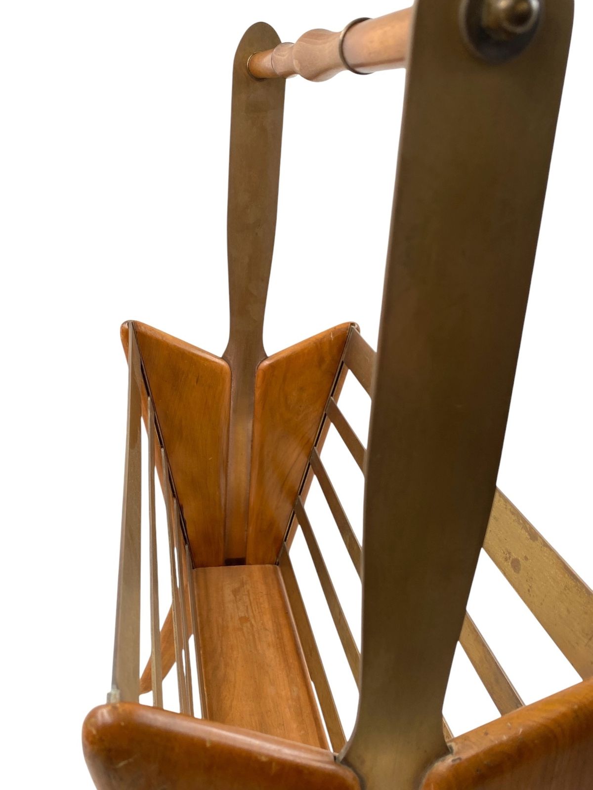 photo vinterior Mid Century Modern Brass Magazine Rack, Ico E Luisa Parisi  Italy 1950