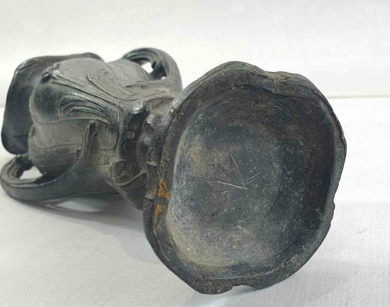 Art Nouveau Pewter Flower Vase photo vintage