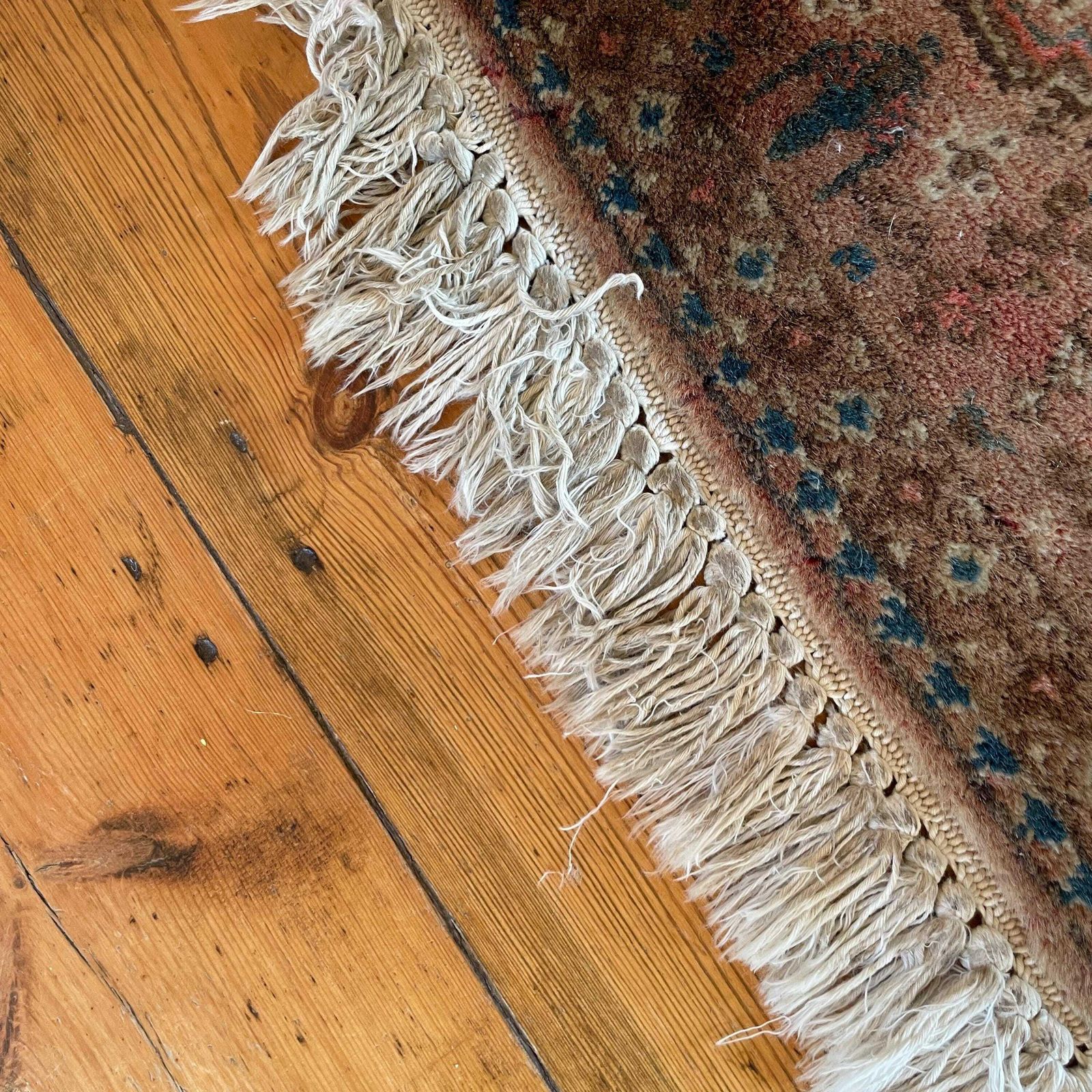 photo for sale Antique Woven Rug Carpet Mat Rectangle Wool Vintage Pattern Woven Floor Mat Handmade Textile Patterned Pattern Earthy Tones