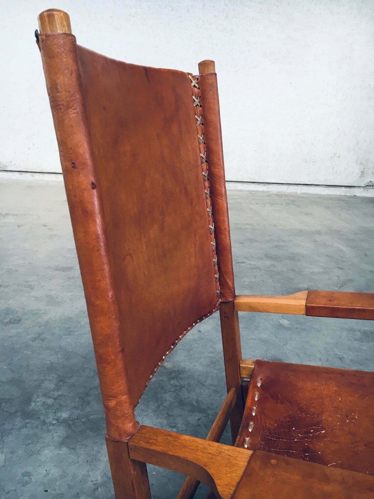 photo vintage South American Design Leather Rocking Chair By Werner Biermann For Artesano Bogota, Colombia 1960's