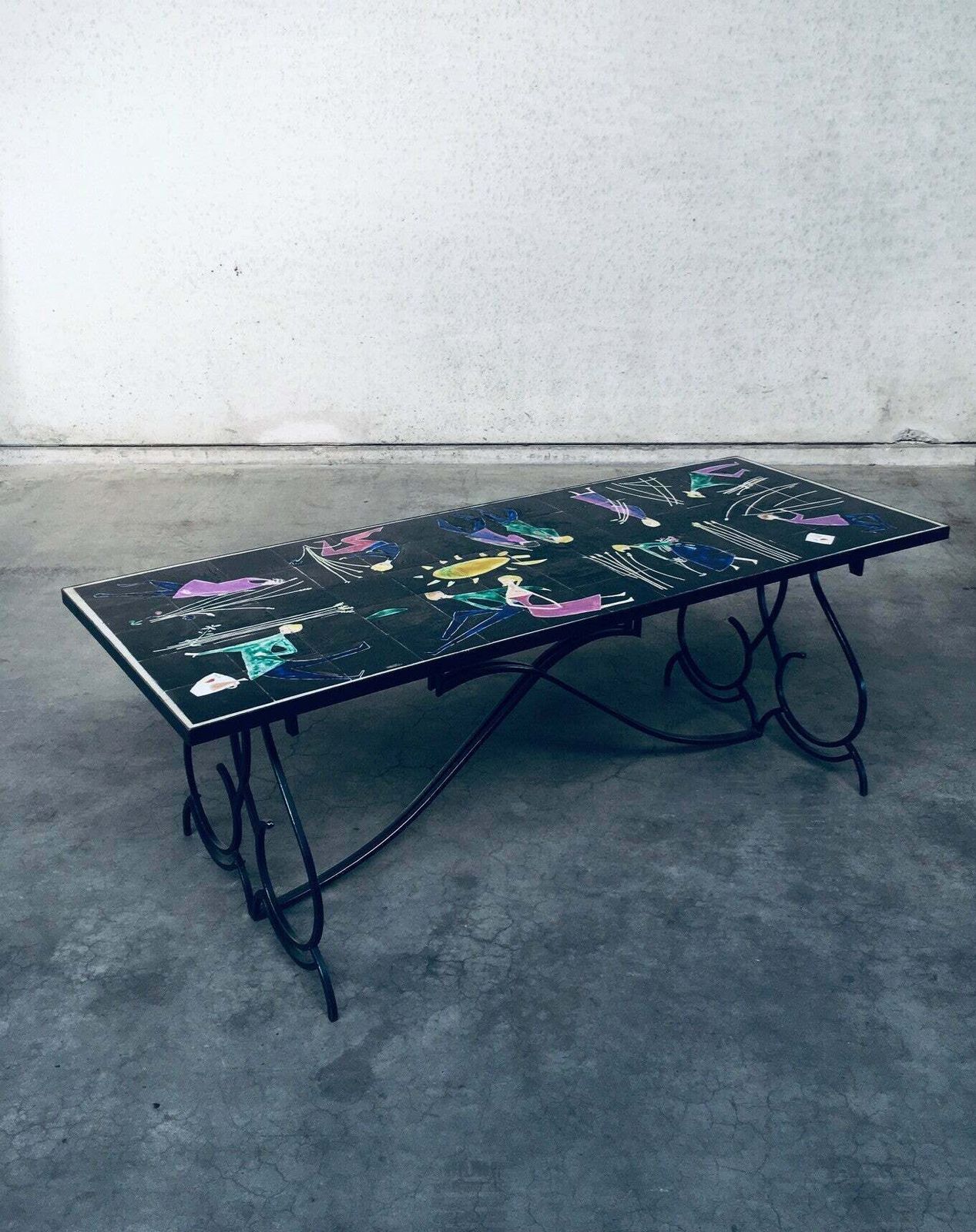 photo buy Zeldzame Mid Century Keramische Eettafel Van Snyers, België, Ca. Jaren 1950