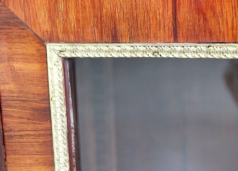 photo vinterior Small Display Cabinet In Blond Mahogany Veneer, Louis XVI Style – 19th Century