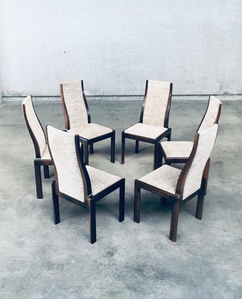Stel Van 6 Postmoderne Italiaanse Design Eetkamerstoelen, Jaren 1970 photo vintage