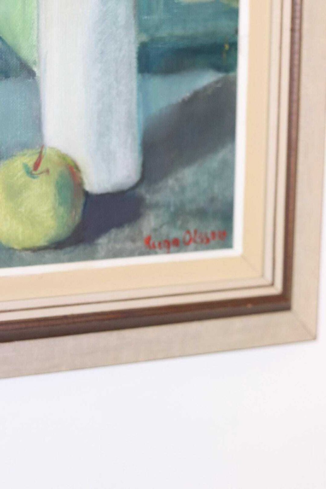 1970's Large Swedish Mid Century Oil On Board Painting" Still Life Tulips " By Hugo Olsson   Vintage & Framed photo Art