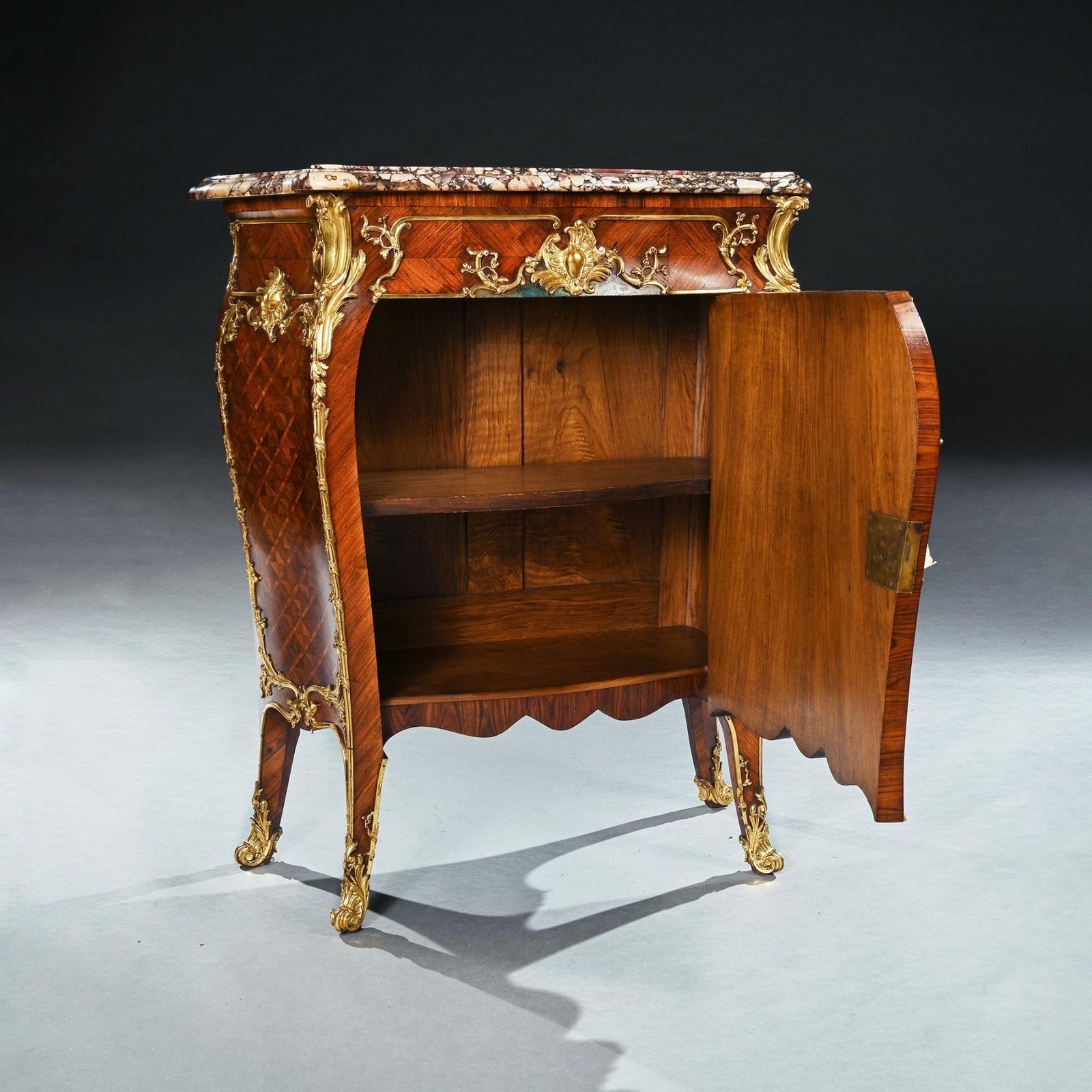 photo furniture Pair Of Gilt Bronze Mounted 19th Century French Kingwood And Vernis Martin Petit Commodes
