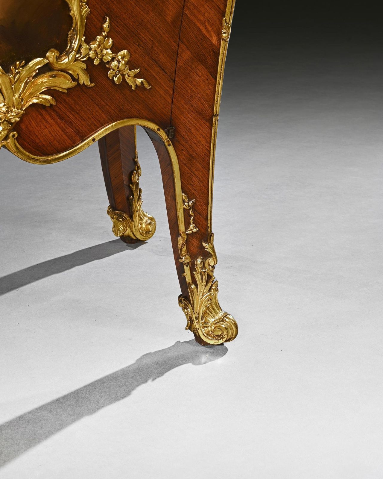 photo for sale Pair Of Gilt Bronze Mounted 19th Century French Kingwood And Vernis Martin Petit Commodes