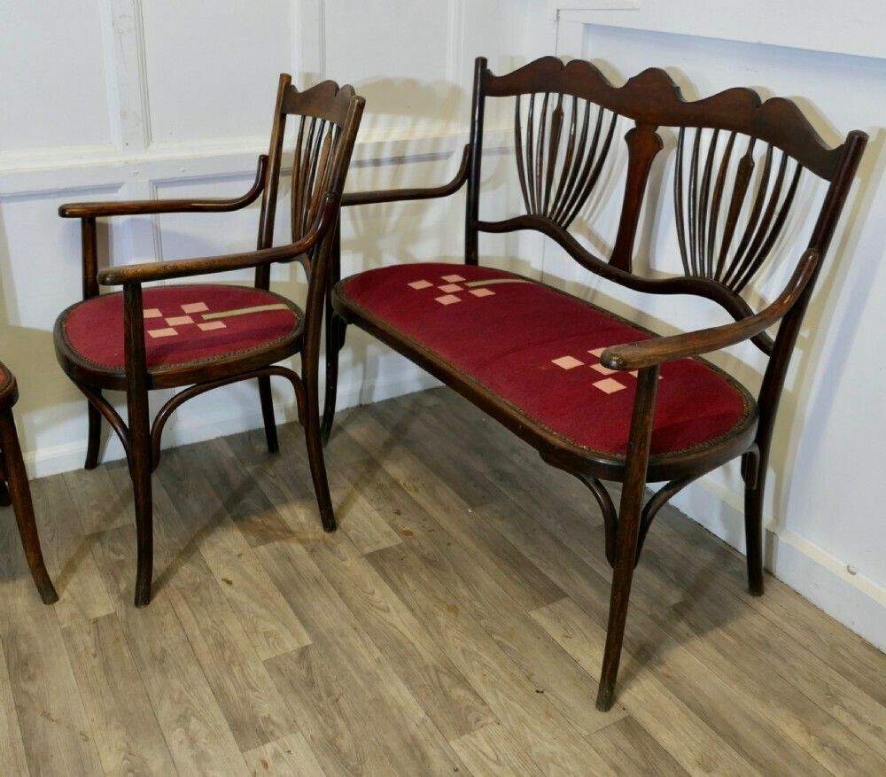 Very Rare Baumann Bentwood Salon Suite photo buy