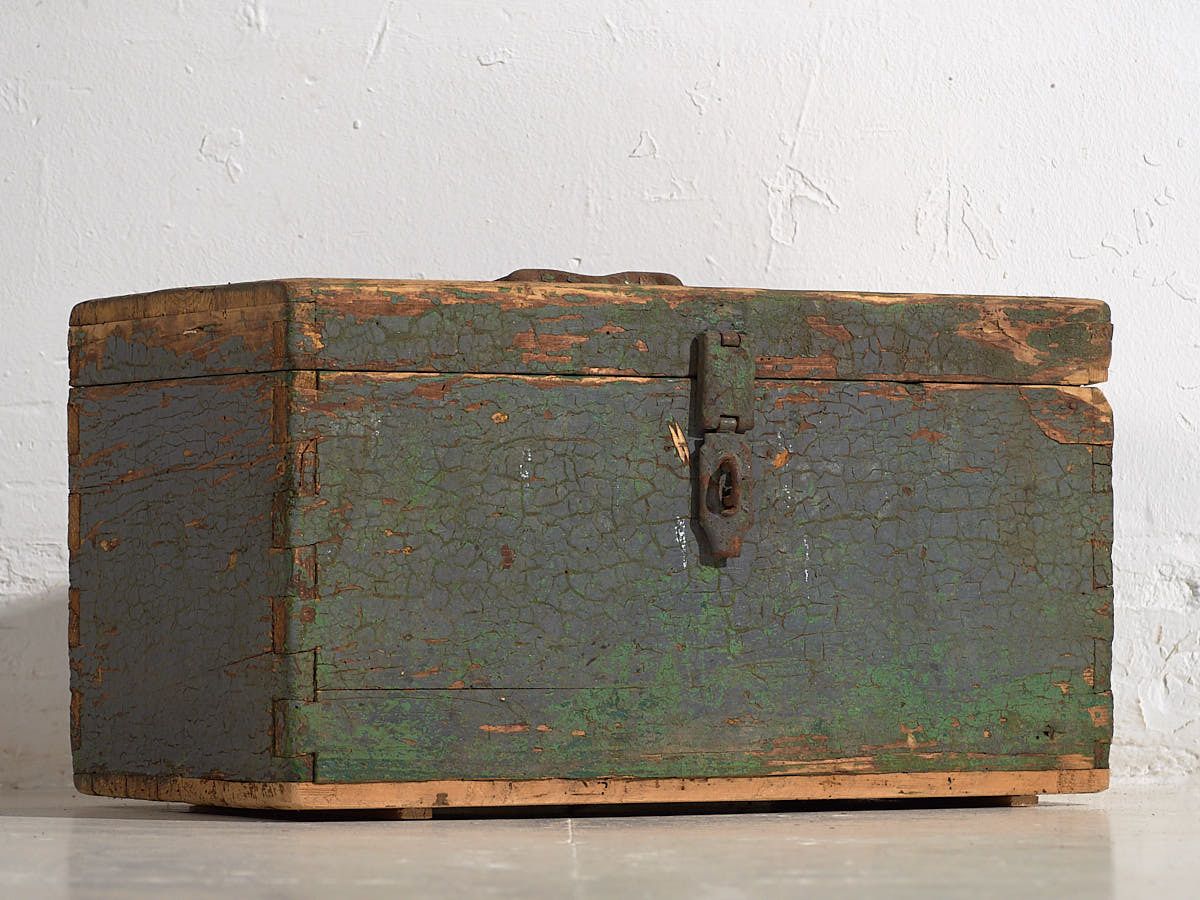 Antique Green Patina Military Box (C.1910) #67 photo for sale