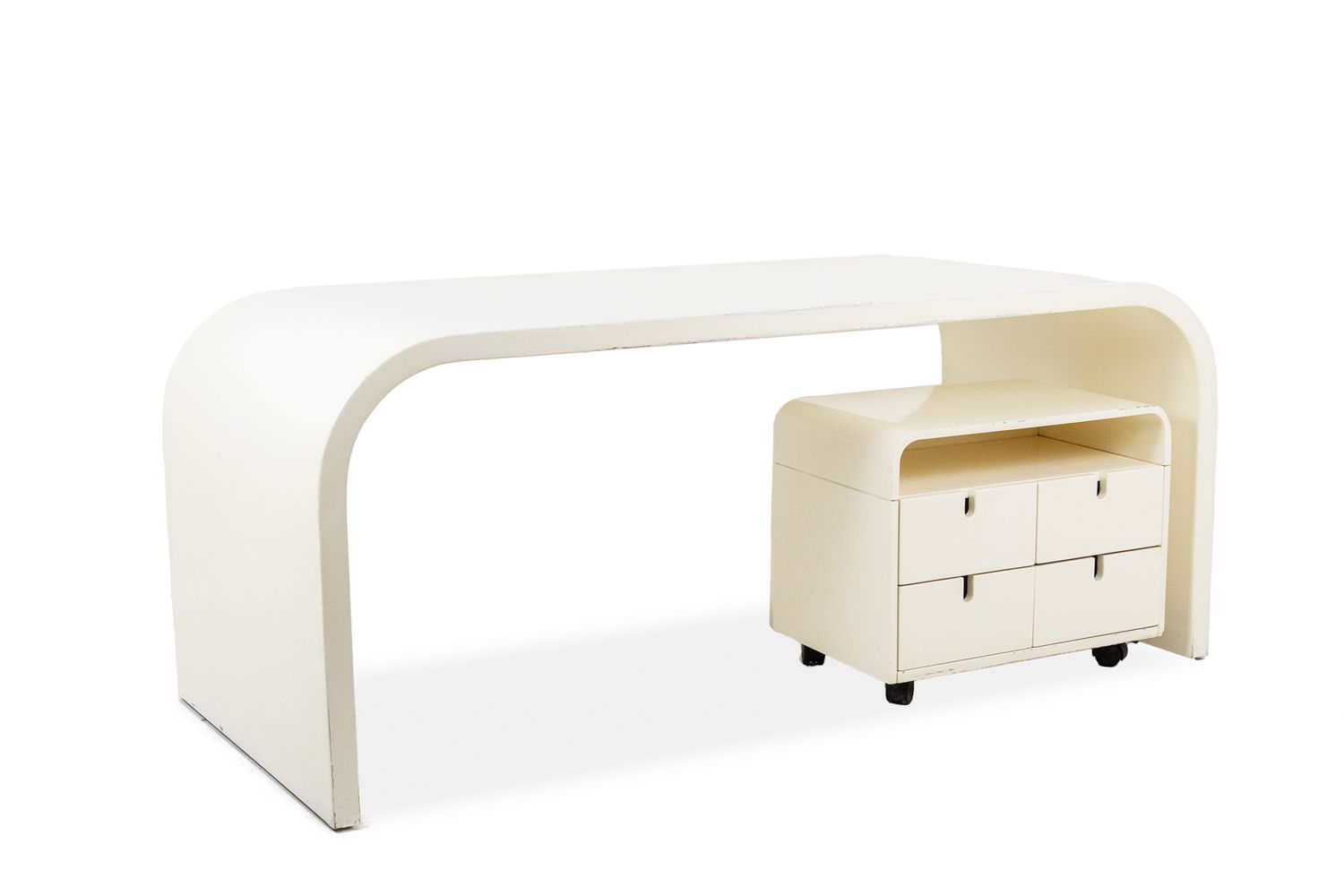White Desk 1970, 1970s, Plywood