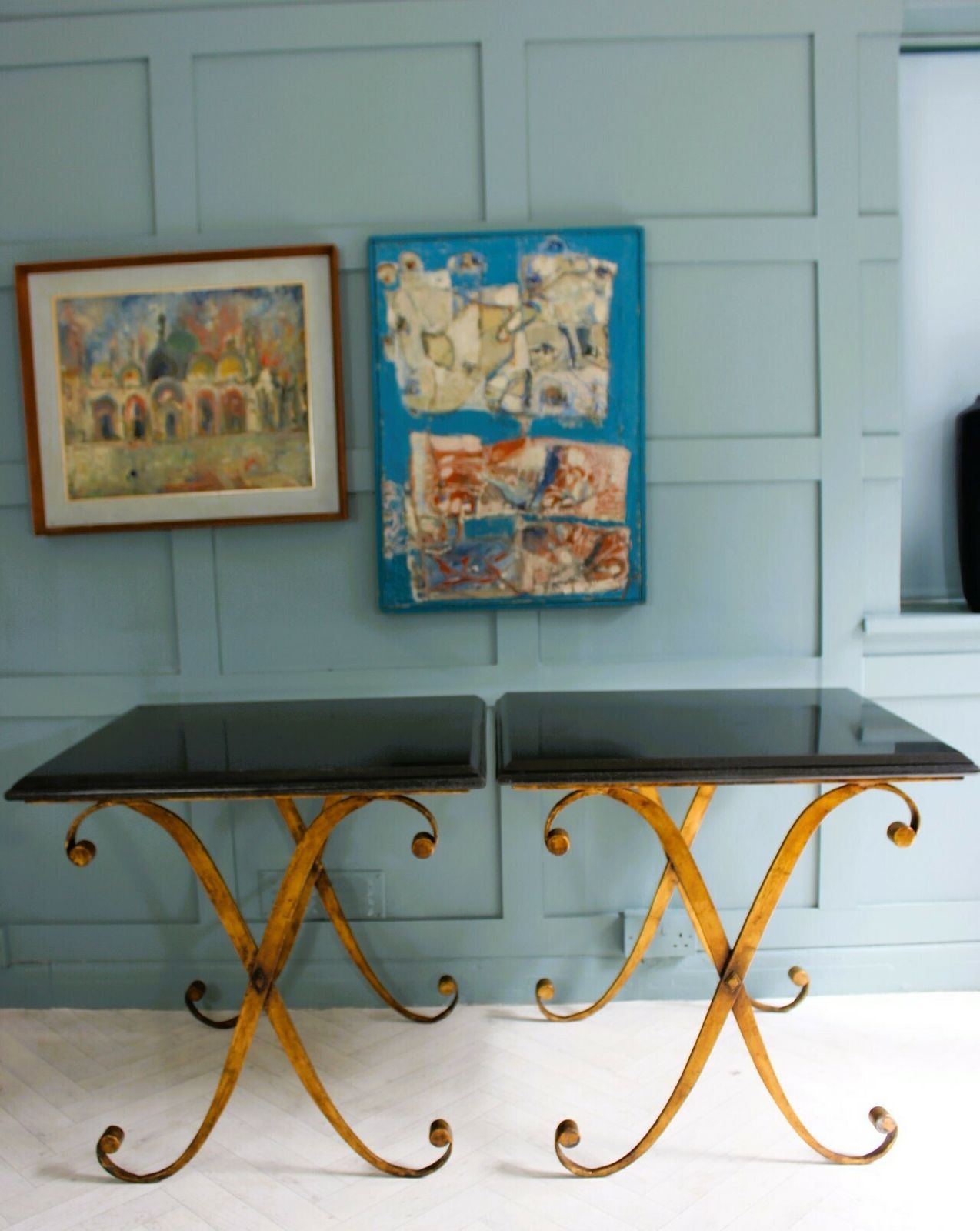 Pair Of Granite Gilt Metal Side Tables photo buy