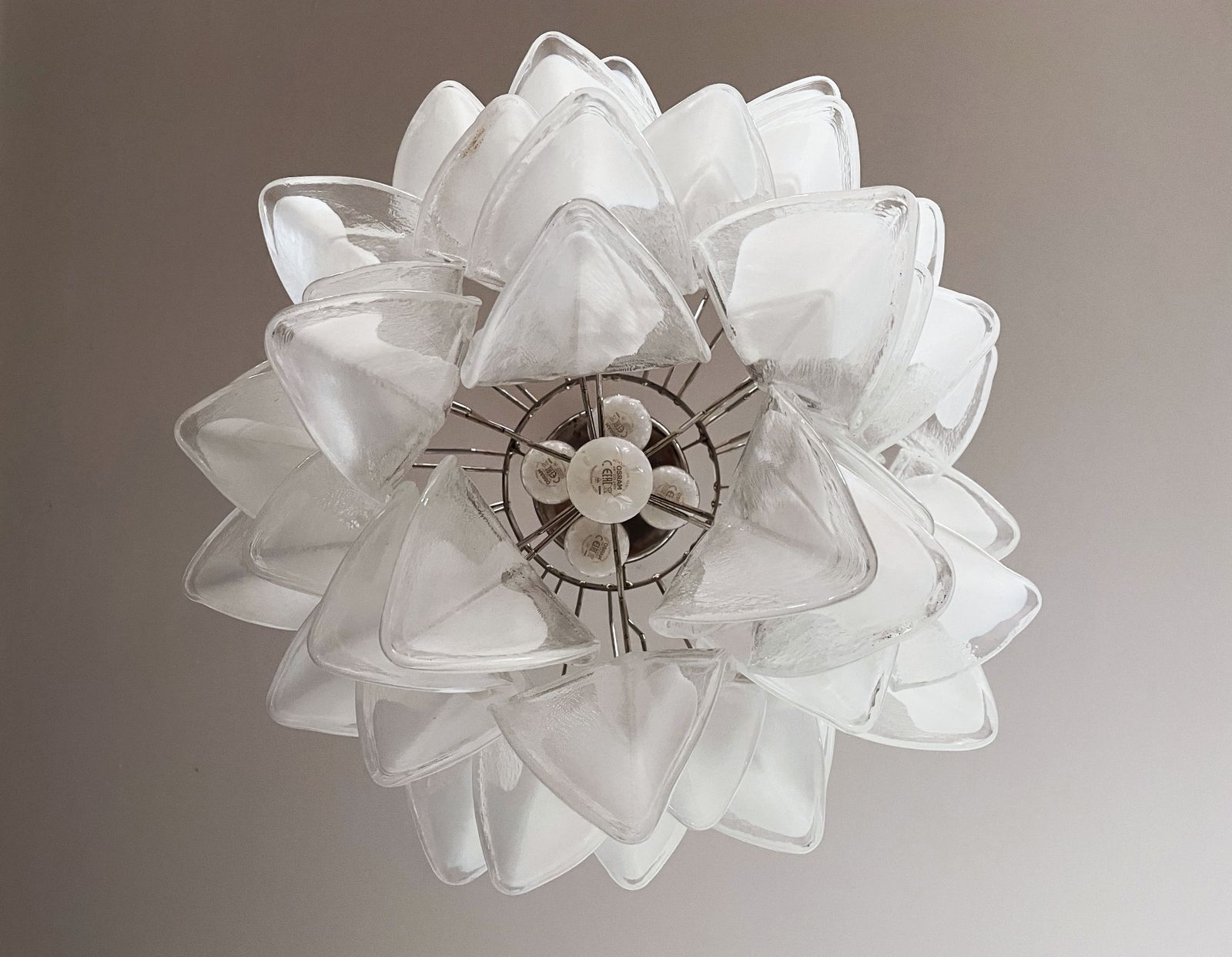 900.0 Italian Vintage Murano Chandelier   Mazzega   41 "Rondini" Glass photo