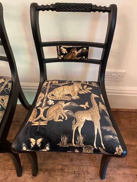 photo for sale Animal Print Velvet Dining Chairs   Set Of 4/6