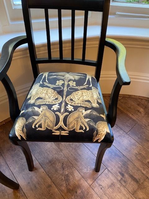 photo vinterior Animal Print Velvet Dining Chairs   Set Of 4/6