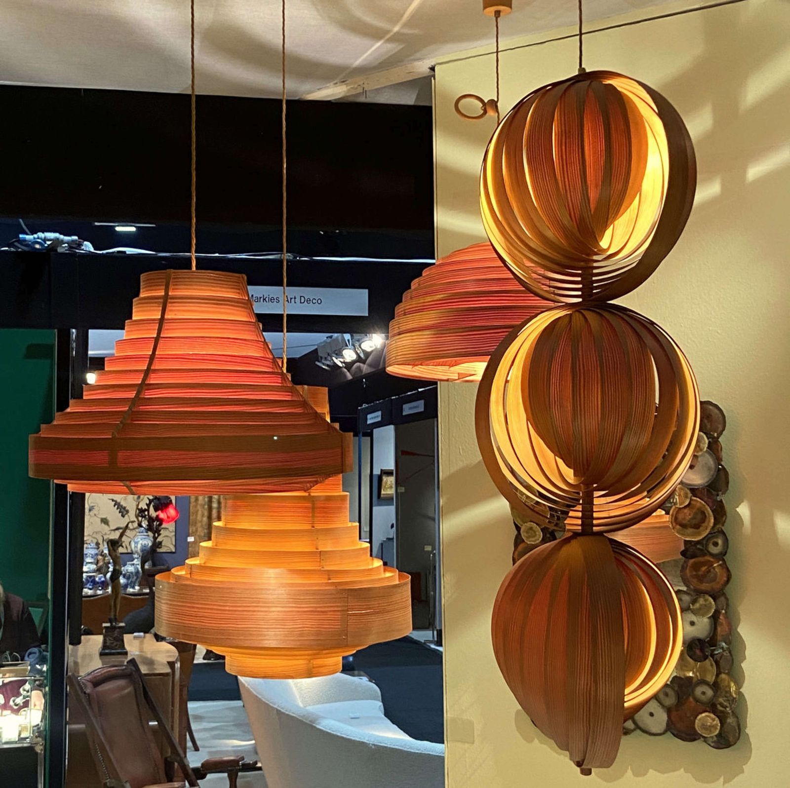 Groupe Of Large Hans Agne Jacobsson Plywood Lamps photo furniture