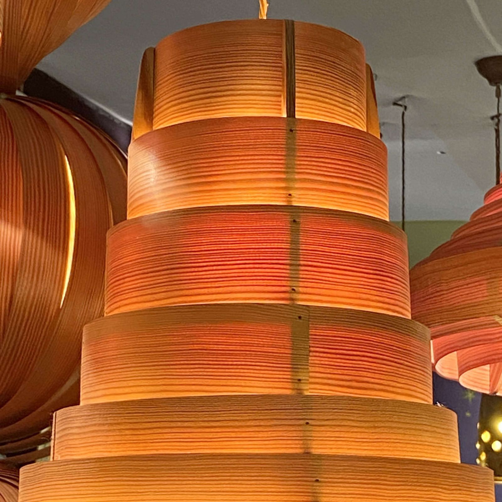 Groupe Of Large Hans Agne Jacobsson Plywood Lamps photo buy