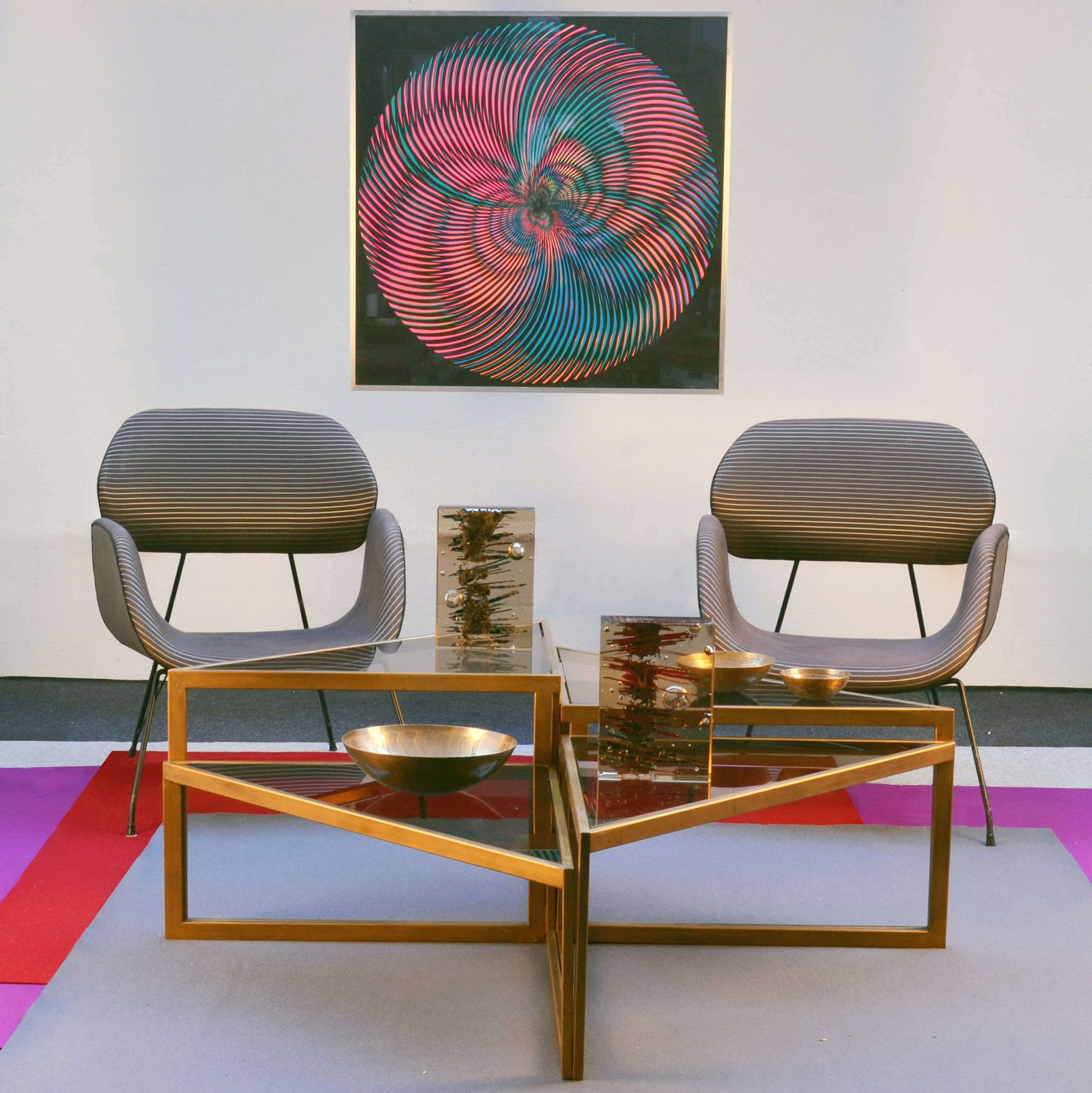 Pair Of Modernist Lounge Chairs On Metal Legs, Carlo Hauner & Eisler photo Furniture