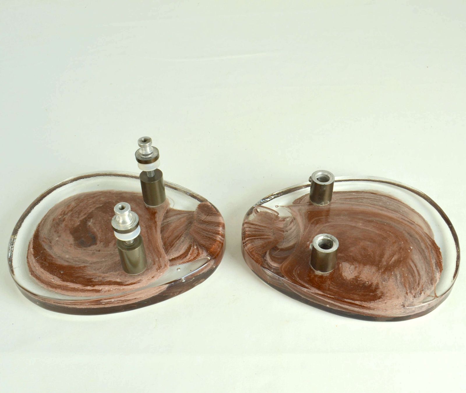 1750.0 Architectural Pairs Of Pink Glass Push Pull Double Door Handles photo