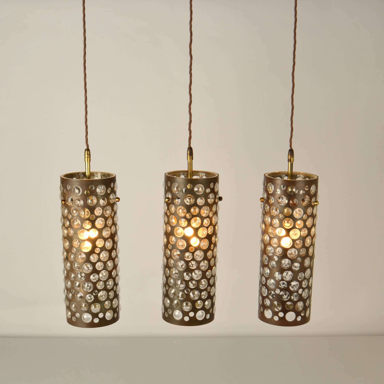 Pendant Lamps By Rupert Nikoll, Vienna, 1950's In Brass & Blown Glass photo buy