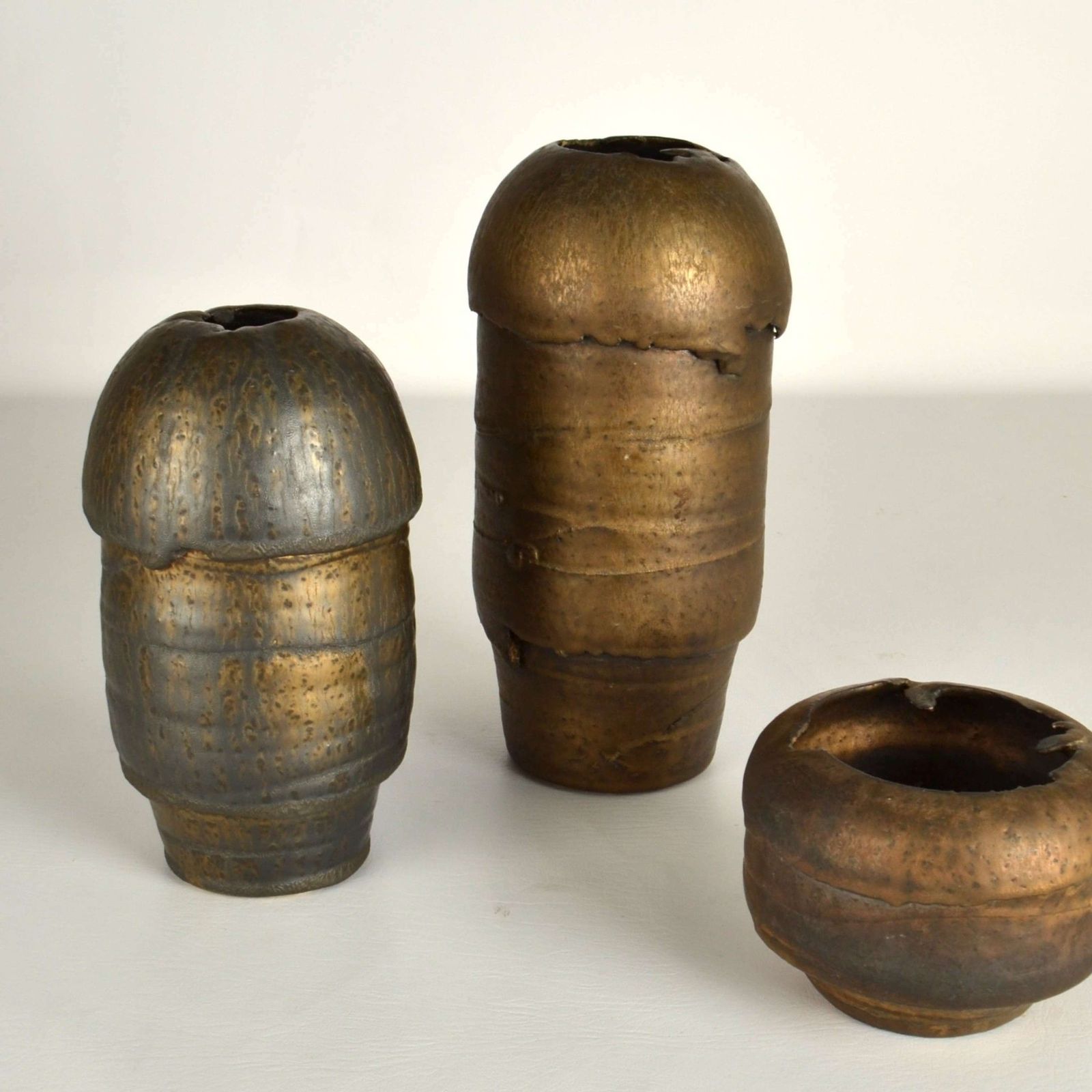 Home Decor Group Of Bronze Ceramic Vases By Jaan Mobach photo