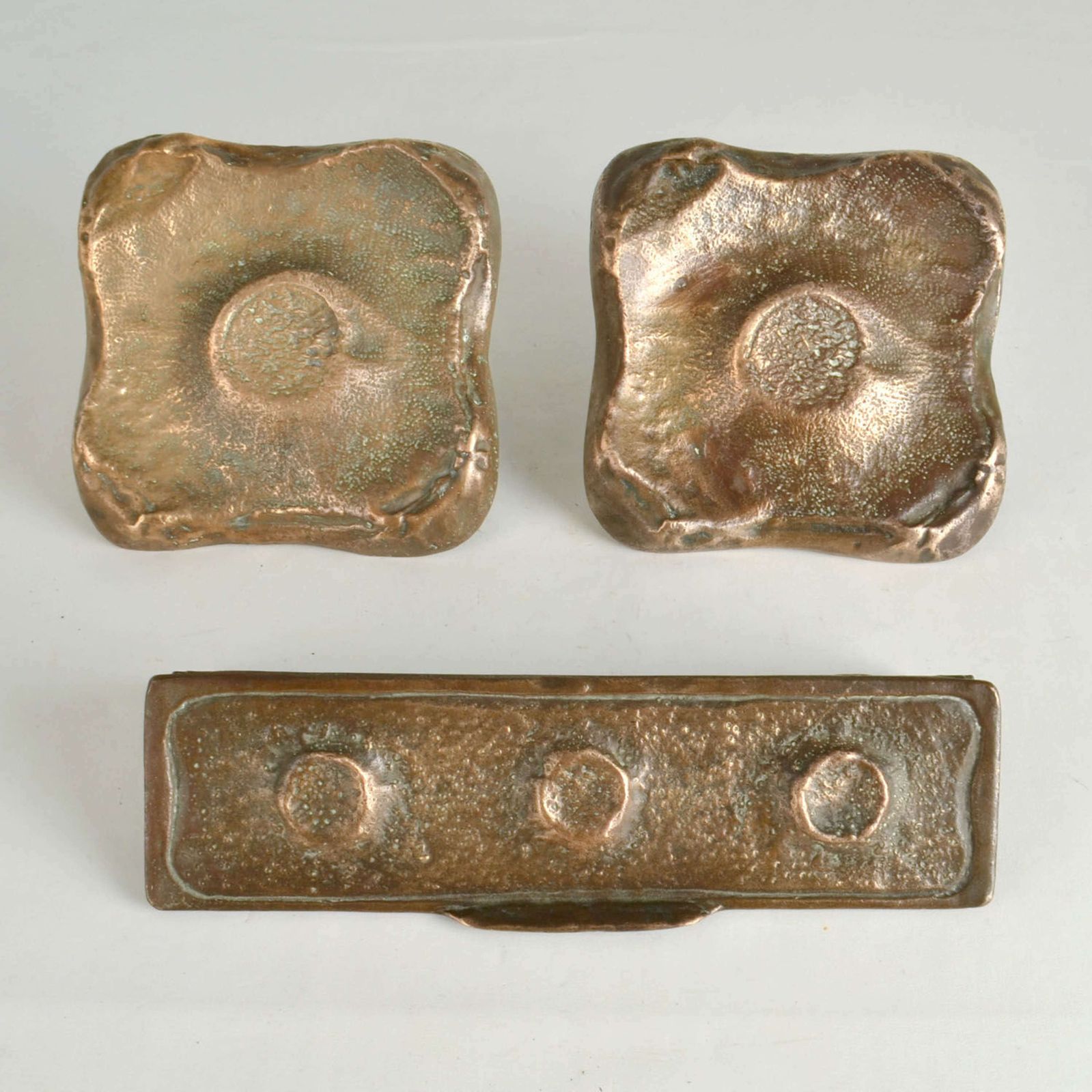 Architectural Pair Of Bronze Square Push Pull Door Handles With Letter photo buy