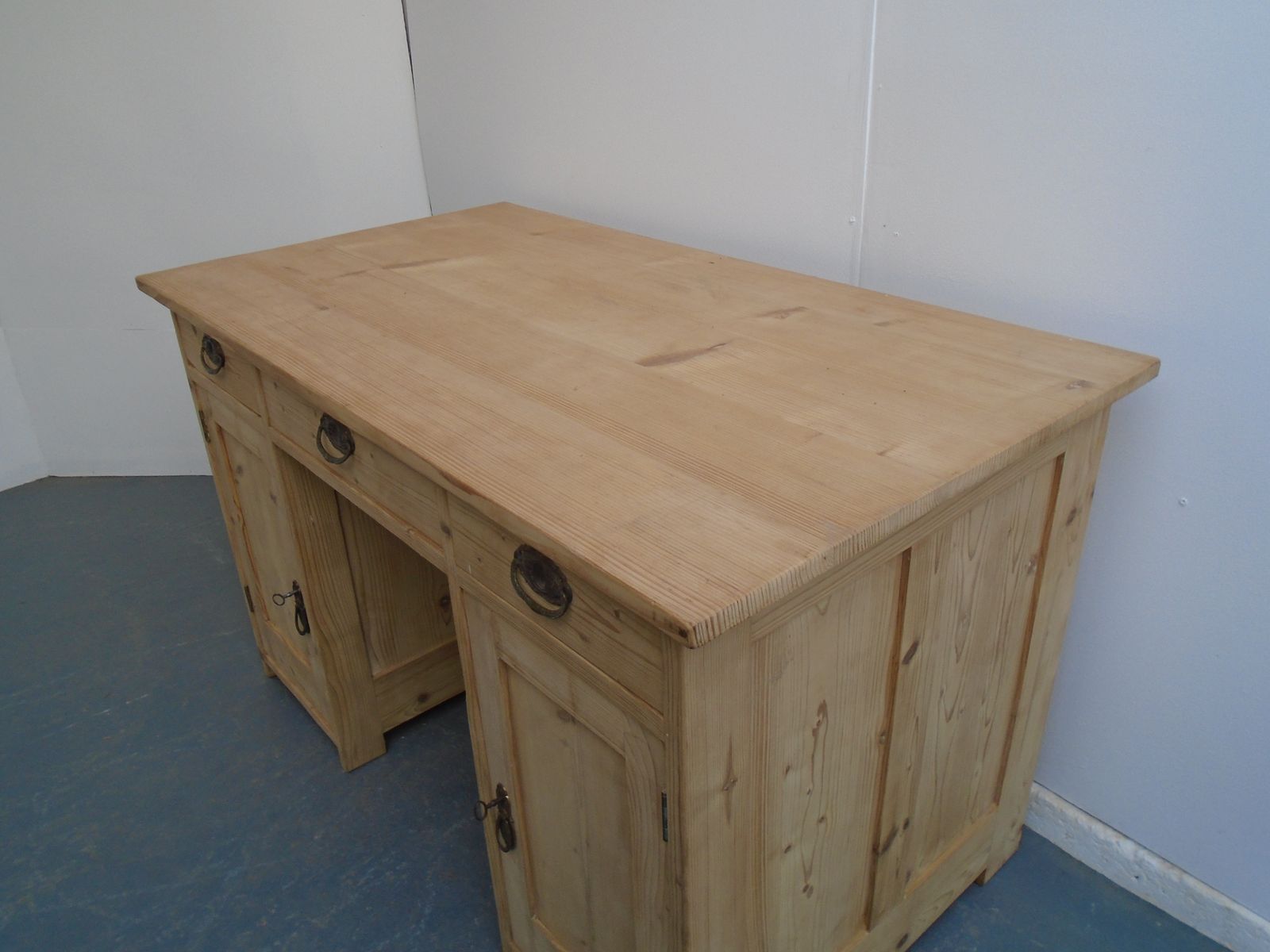 A Large Pine Panelled Victorian Office Desk To Paint / Wax photo for sale